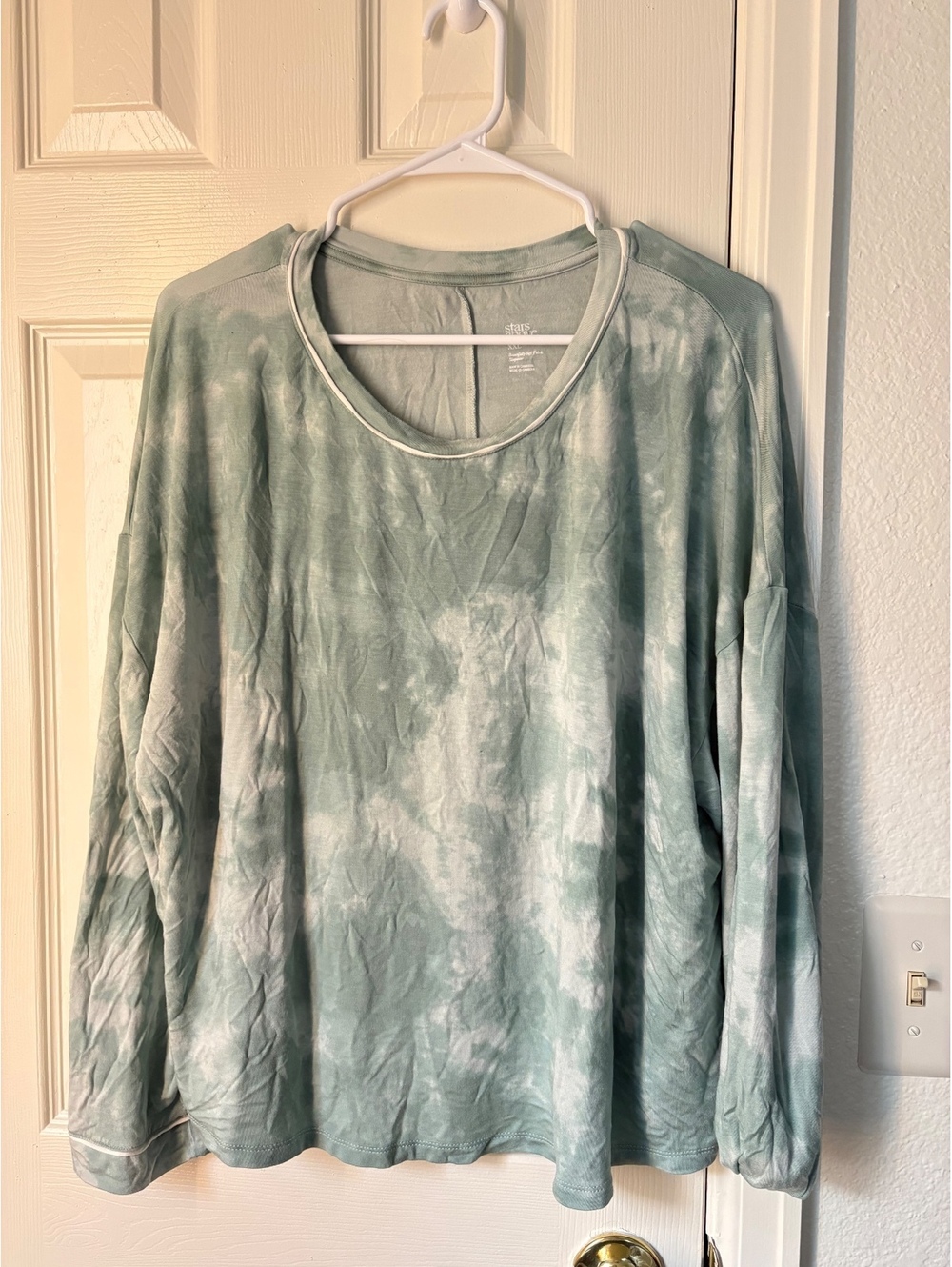 Stars Above Women's XXL Long Sleeve Tie-Dye Sleepwear Top